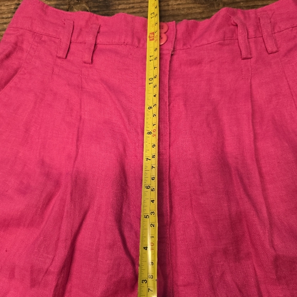 Izod Hot Pink Women's High Waisted Linen Shorts Preppy Summer - Picture 6 of 7